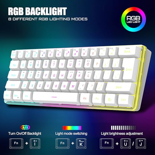 Image of RedThunder 60% Wireless Gaming Keyboard and Mouse Combo, 2500mAh Rechargeable Battery, Ultra-Compact Small RGB Mechanical Feel Keyboard, Lightweight Honeycomb Optical Mouse for Gaming /Busine