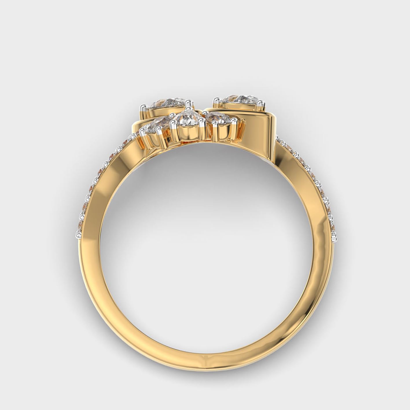 Anello in argento sterling 925 con motivo a trono di pavoni | placcato oro | con moissanite, pera e forma rotonda, gioielli di lusso fatti a mano per donna | LKJR_0098