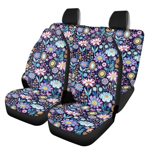 Housse de siège voiture lotus bleu Poceacles (lot de 4) universel pour auto et SUV