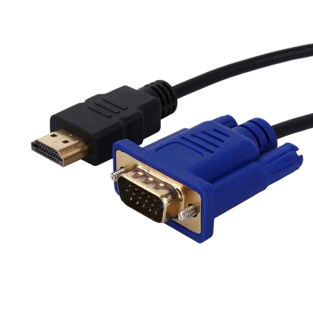 Kabel kompatybilny z HDMI 1,8 m do VGA 1080P HD z adapterem audio, kabel HDMI kompatybilny z kablem VGA