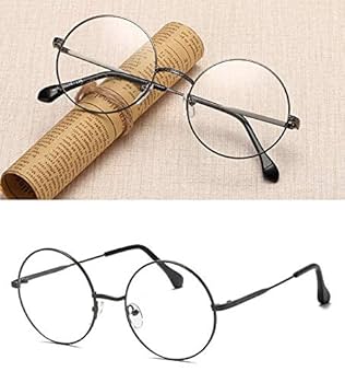 Amazon.co.jp: メガネ 黒 PD62 度あり 丸メガネ サークル