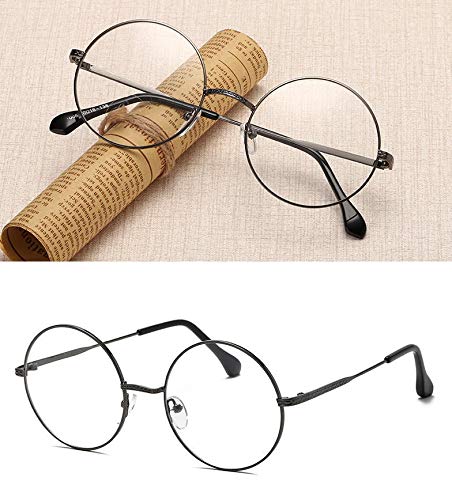 Amazon.co.jp: メガネ 黒 PD66 度あり 丸メガネ サークル