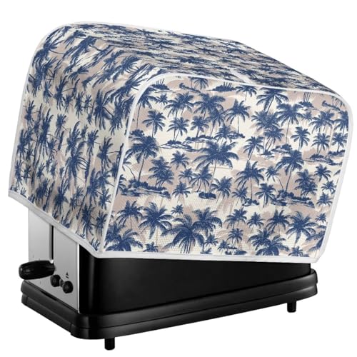 Image of Talayituse Palm Tree Print Toaster Cover 2 Slice Wide Slot, Lightweight Toaster Cover Dust Protection Washable Appliance Bag Bread Maker Cover, S
