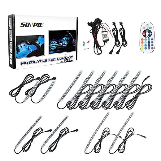 Bluetooth Golf Cart Underbody Glow LED Lighting Kit Multi-Color Accent Glow Neon Lights Car Motorcycle LED Light Kit Strips