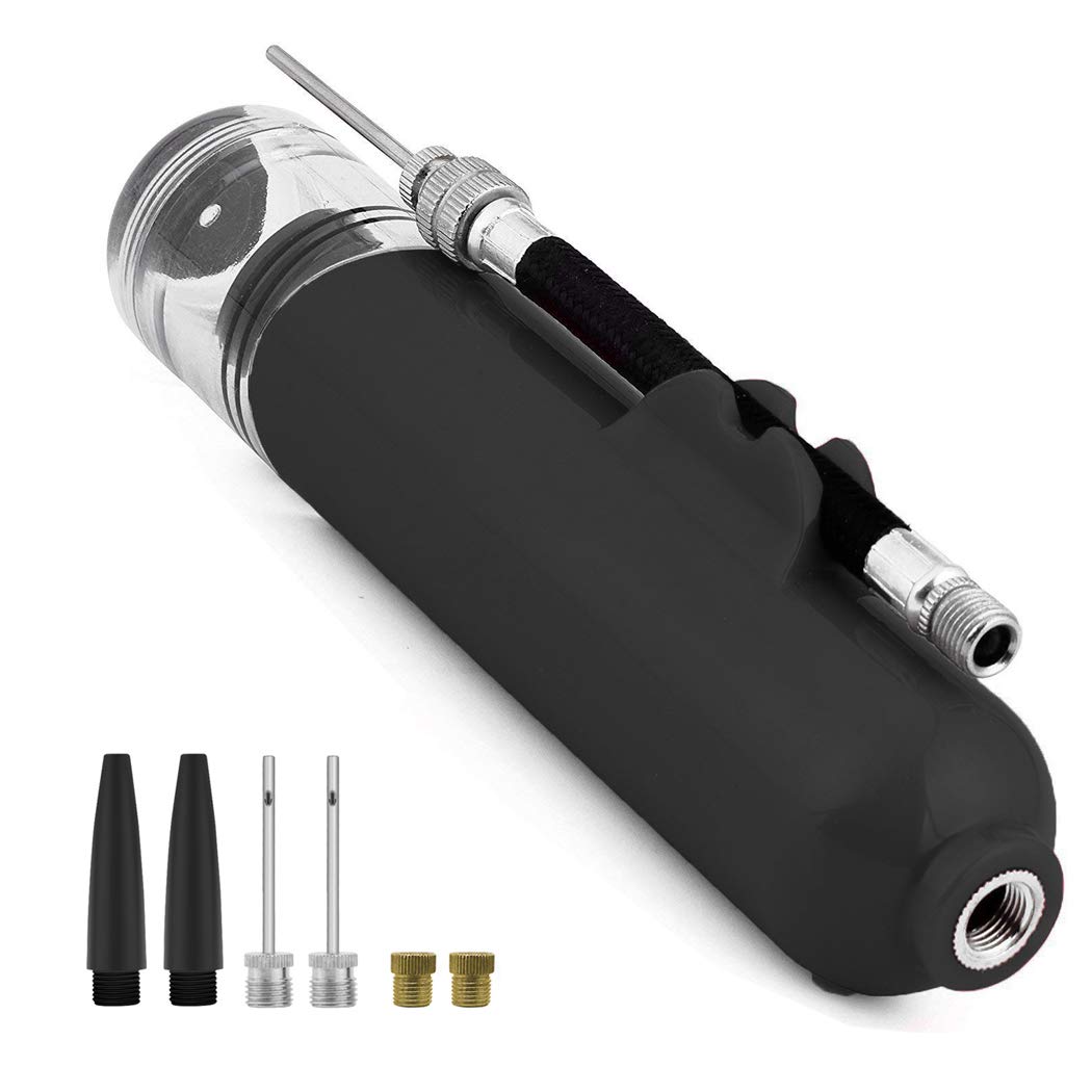 Ball Pump, Dual Action Inflate Air Pump with 3 Needles and 2 Nozzles for Soccer Ball, Basketball, Volleyball, Balloons, Bikes