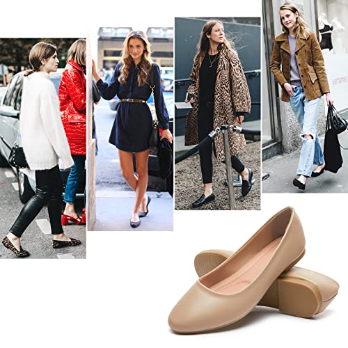 Image of Hash Bubbie Women's Flats Shoes Ballet Flats Dress Shoes Comfortable PU Leather Slip on Shoes for Women