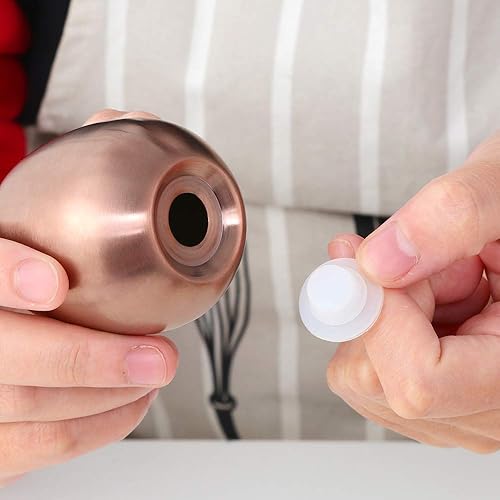 Miniatura 5 de Juego de 2 pimenteros de sal de oro rosa, lindo tarro de condimentos de acero inoxidable con forma de huevo para utensilios de hogar y cocina,