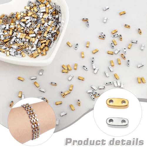 NBEADS 386 Pcs Half Tila Beads - Image 4