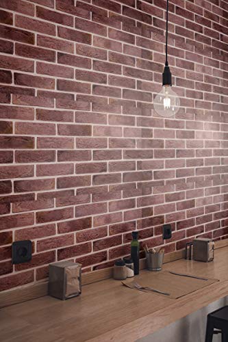 Image of DWELLSINDIA Red Brick Self Adhesive Wallpaper, Waterproof, Scratch Resistant, Laminated (41cm x 244cm, Multicolour)