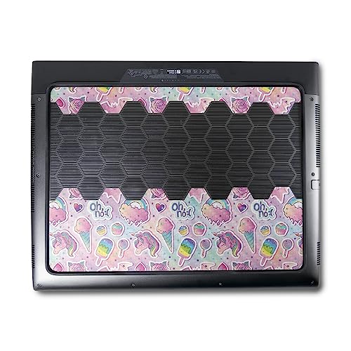 Image of MightySkins Carbon Fiber Skin Compatible with Alienware M18 R1 (2023) Full Wrap Kit - Unicorn Popsicle | Protective, Durable Textured Carbon Fiber Finish | Easy to Apply | Made in The USA