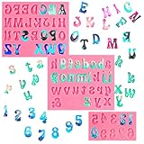 SOSPIRO Silikonform Gießformen, Mini Alphabet Epoxidharz Formen für DIY Schmuck, Home Dekoration und Kuchen Dekoration Rosa