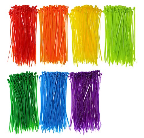 Mini Skater 6 Inch Assorted Colored Nylon Cable Wire Ties Heavy Duty Self-Locking Zip Ties for Home Office Garage and Workshop,700 Pieces