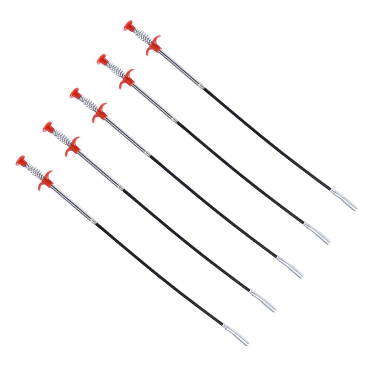 Ganchos de acero inoxidable para desatascar conductos domésticos de forma fácil y manual
