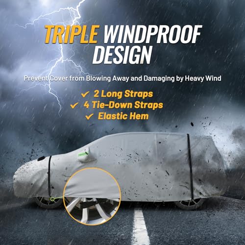 Image of Favoto Car Cover Waterproof All Weather Windproof for SUV up to 181 Inches