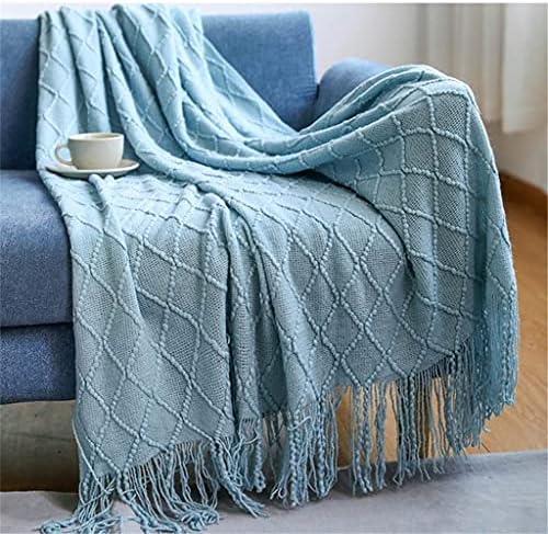 GLUTINOUS Sofa Bed Knitted Blanket Lattice Thread Throw Blanket Soft Bedspread Office nap Blanket Travel Shawl Bed Home Decor (Color : A, Size : 130230cm)