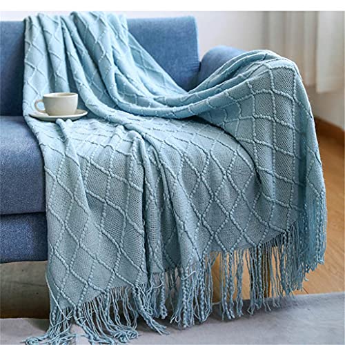 Glutinous Sofa Bed Knitted Blanket Lattice Thread Throw Blanket Soft Bedspread Office Nap Blanket Travel Shawl Bed Home Decor (Color : A, Size : 130230Cm) #TOP2