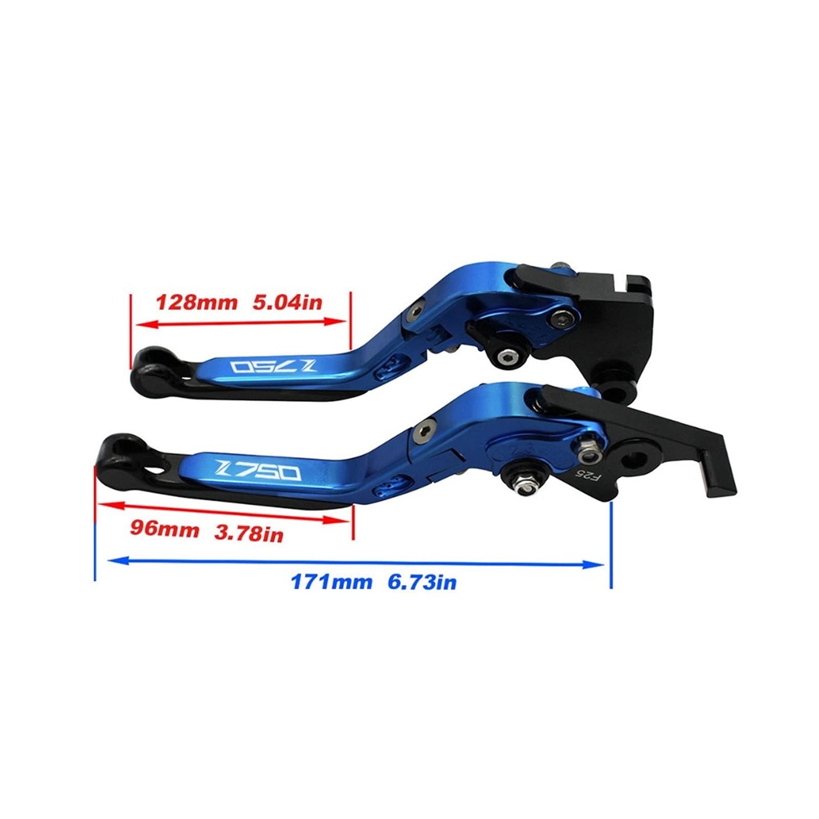 Leve Freno E Frizione Pieghevoli In Alluminio Anodizzato Per Kawasaki Z750 (2007-2012), Regolabili, Colore Blu