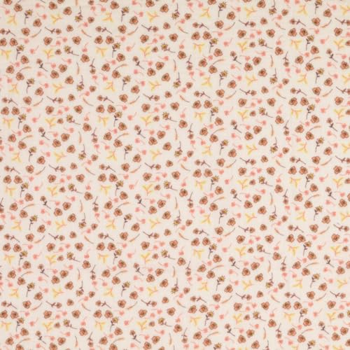 Double gaze coton fleurs saumon 5 m pour coudre pour bébé - 2