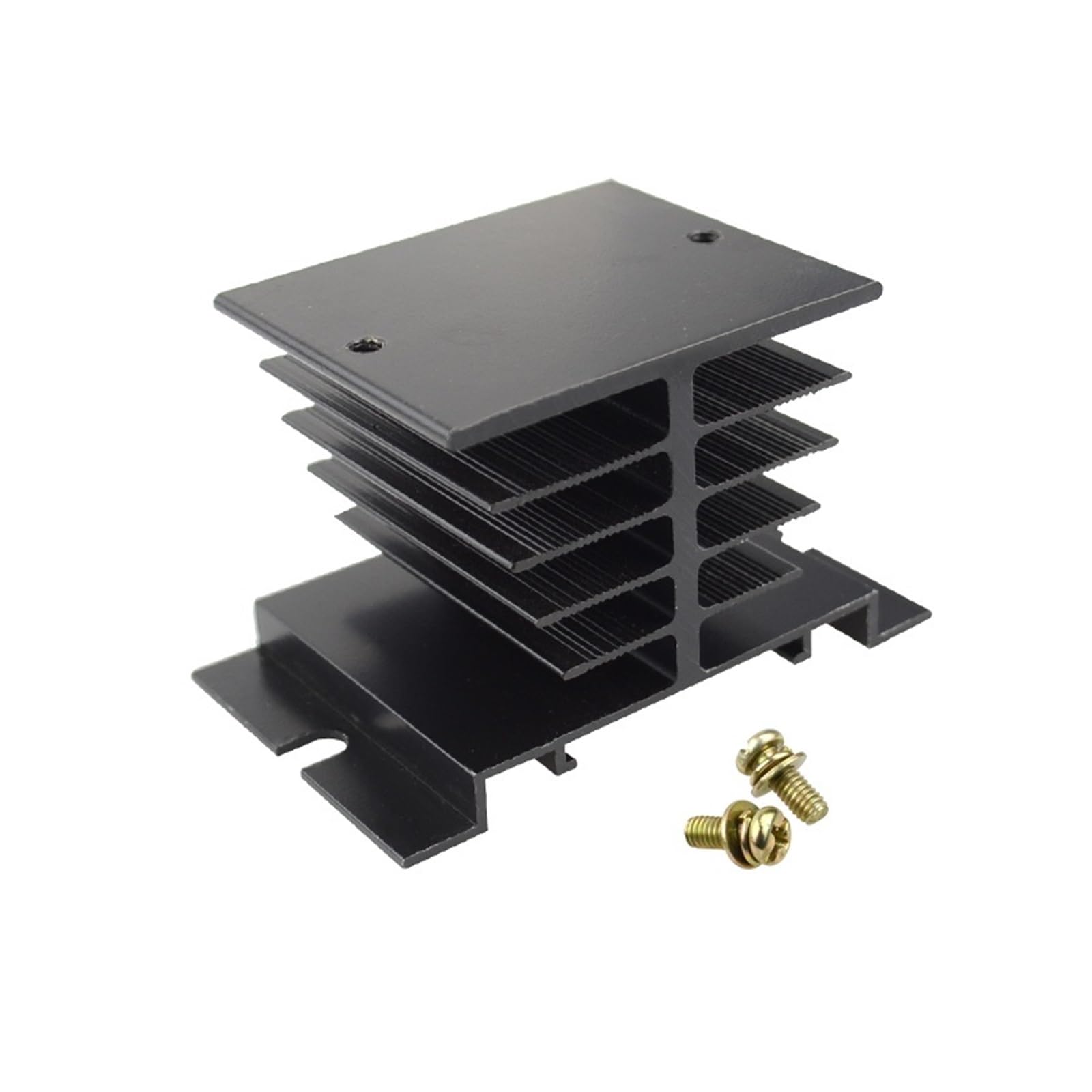 1 Uds disipador de calor for relé de estado sólido SSR monofásico, 80mm x 50mm x 50mm + 2 tornillos de montaje(Black)