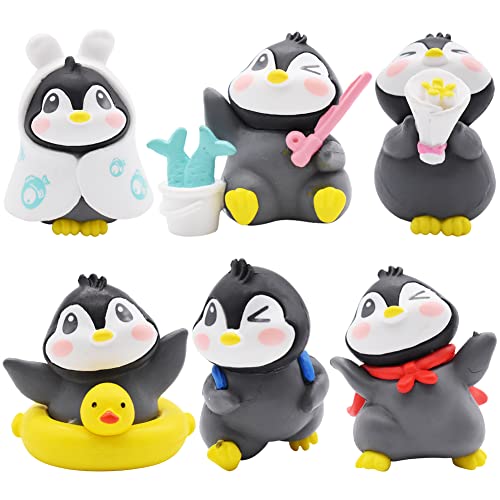 Figurines Manchot, Hilloly 6 PCS Ornements Manchot Decoration Gateau Manchot Décoration de Manchot Jouet pour Enfants Cadeau de Fête pour Décoration de Gâteau Cover