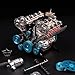 TECHING v8 Engine Model kit That Works Metal Mechanical Metal Assembly DIY Car Engine Model Kit 500+Pcs Educational Experiment (8 Cylinder Engine)