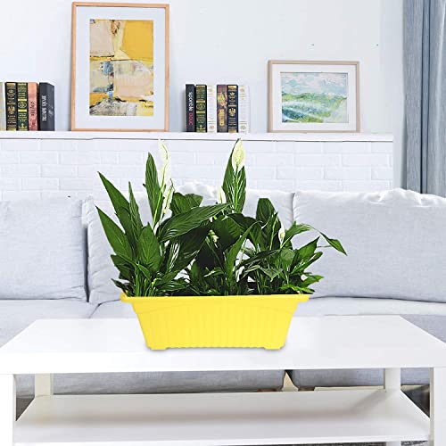 Image of Plastic Window Planters | Garden Planting Pots | Flower Plant Pots for Home Garden & Balcony | Flower Planters for Balcony and Terrace Gardens | Pack of 5 (Yellow)