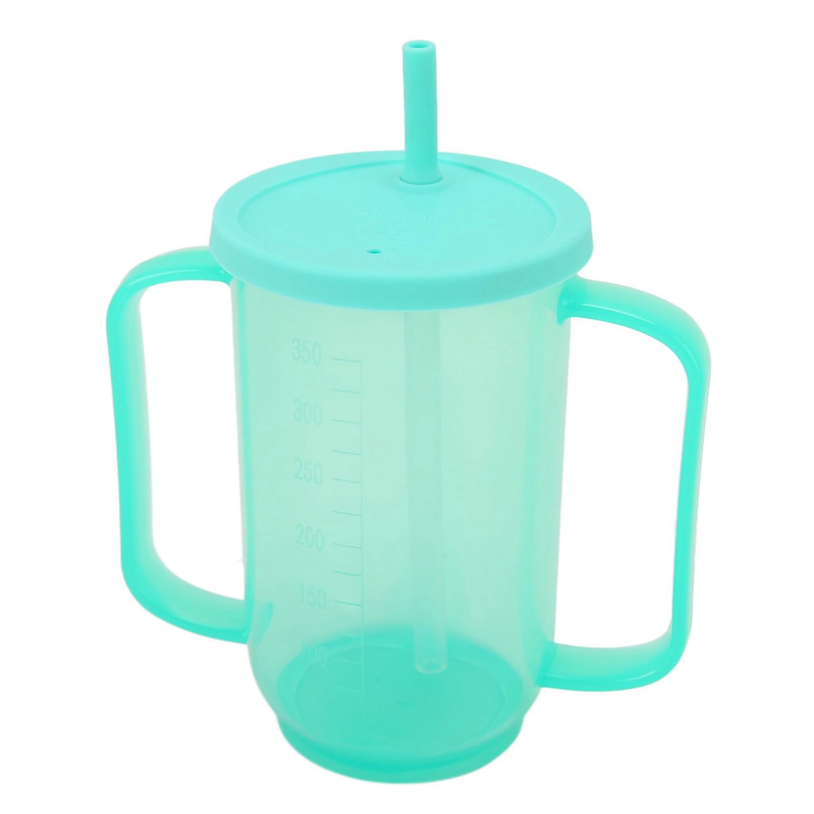 Socobeta Gobelet à Bec Adulte 350ML avec Paille, avec Deux Poignées pour Patients Handicapés ou Personnes âgées, Gobelet D'aide à L'alimentation et à la Boisson de Convalescence