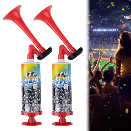 2 StüCk Handheld Air Horn Wiederverwendbare Laute Airhorn Luftlautsprecher Für NotfäLle Bei Sportveranstaltungen FußBall-Weltmeisterschaft Und Outdoor-AktivitäTen