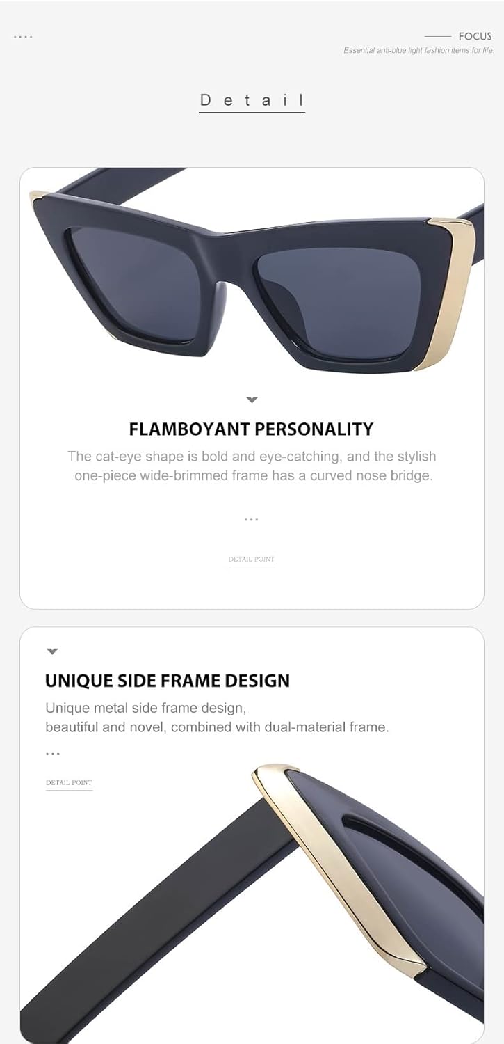 GAOXIN Fashion cat Eye Decorative Sunglasses for Men and Women (Color : F, Size : Medium)