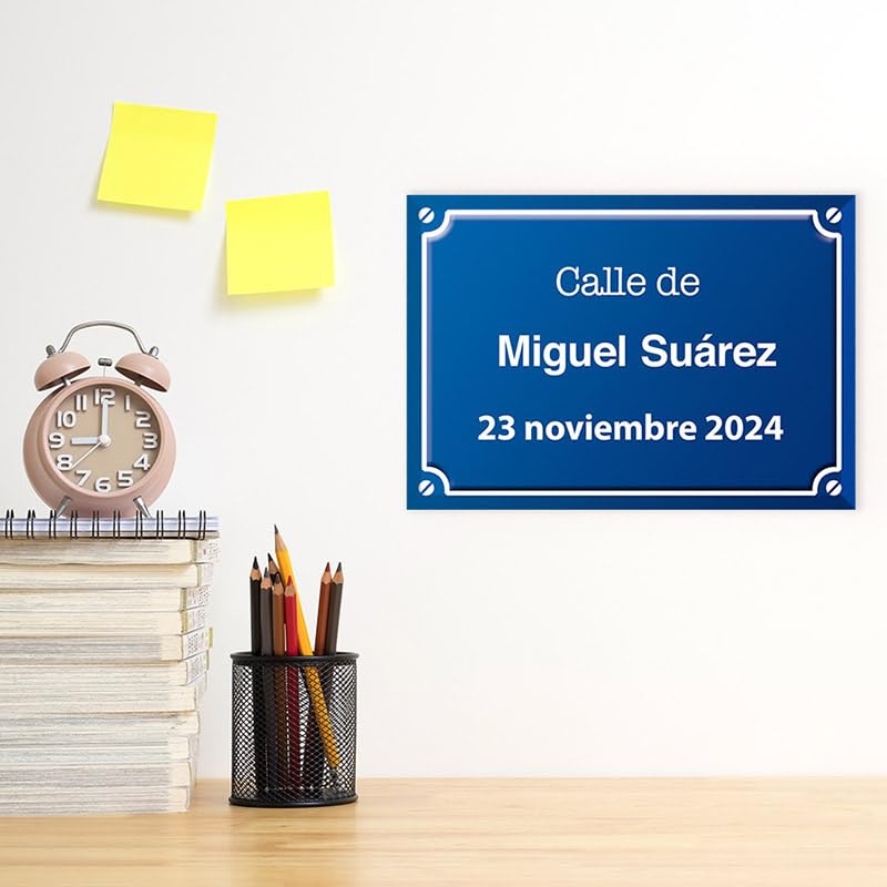 Placa de calle personalizada (Original) | PVC Comacel | 19x27 cm | Resistente, ligera y duradera | Cartel señalización interior