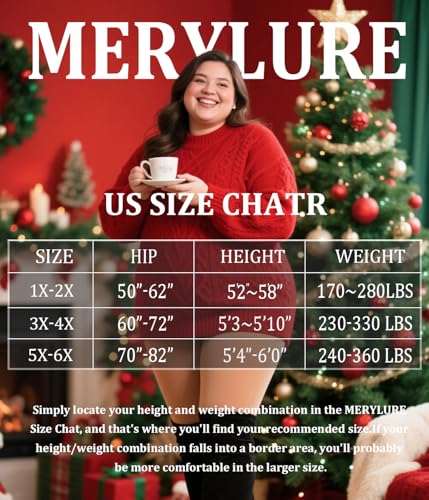 Image of MERYLURE Plus Size Fleece Lined Tights, Warm Winter Thermal Pantyhose Women, Queen Thick High Waisted Opaque Leggings