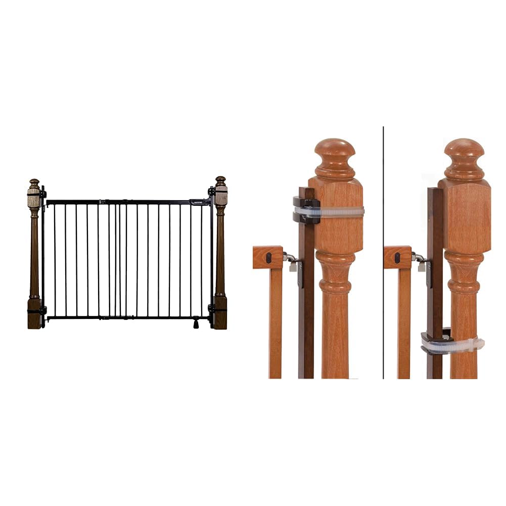 Summer Infant Metal Banister & Stair Safety Pet and Baby Gate,31'-46' Wide,32.5' Tall & Banister to Banister Gate Mounting Kit