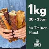 BREERs Getrocknete Rinderkopfhaut 20 cm für Hunde 1 Kg aus eigener Deutscher Herstellung, Kauartikel für Groß & Klein
