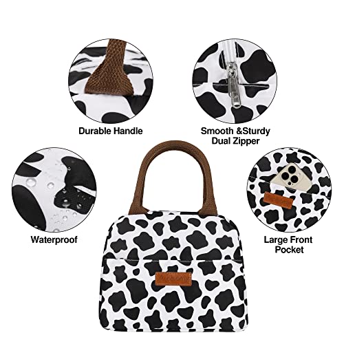Aiphamy Insulated Lunch Bag Reusable Lunch Box Lunch Cooler Tote Bag For Women Men Adults Work Picnic (Cow Print) #TOP2