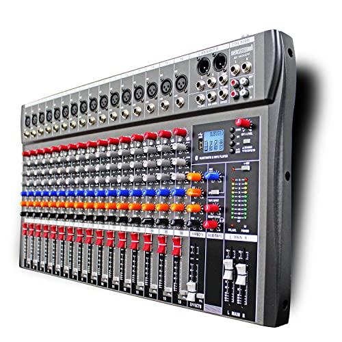 5 Core 16 Channel Audio Mixer Sound Mixing Console With Bluetooth Usb,Pc Recording Input, Xlr Microphone Jack, 48V Power, Rca Input/Output For Professional And Beginners Mx 16Ch Eff #TOP26