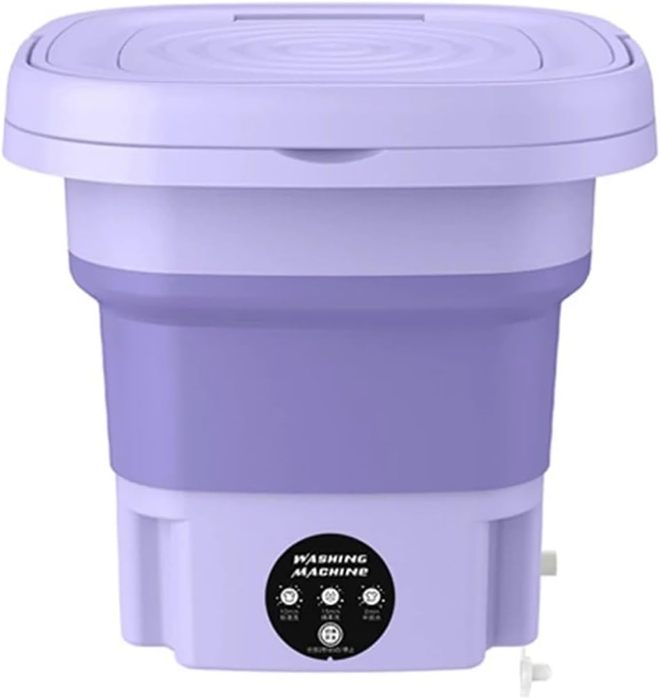 Compact Laundry Washe 8L Portable Small Foldable Washing Machine with Spin Dryer Socks Underwear Panties Washer Household Fit for Washing Machine Dorm/Apartment(Green)