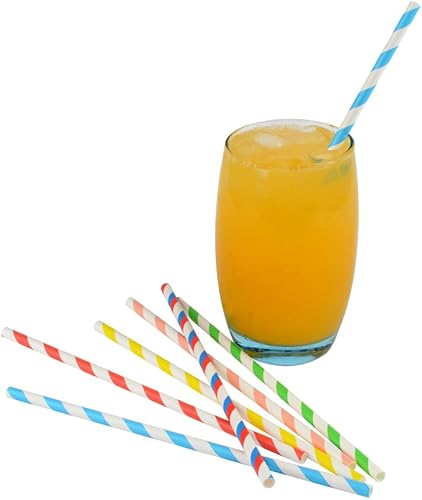 Miniatura 5 de 100 pajitas de papel biodegradables, pajitas de papel coloridas para beberdecoración en cumpleaños, aniversario, boda, vacaciones, celebraciones,