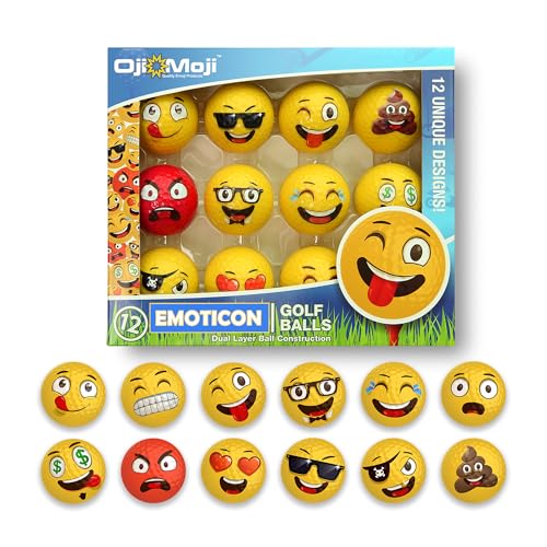 Oji Moji Premium Emoticon Golf Balls - Unique Professional...