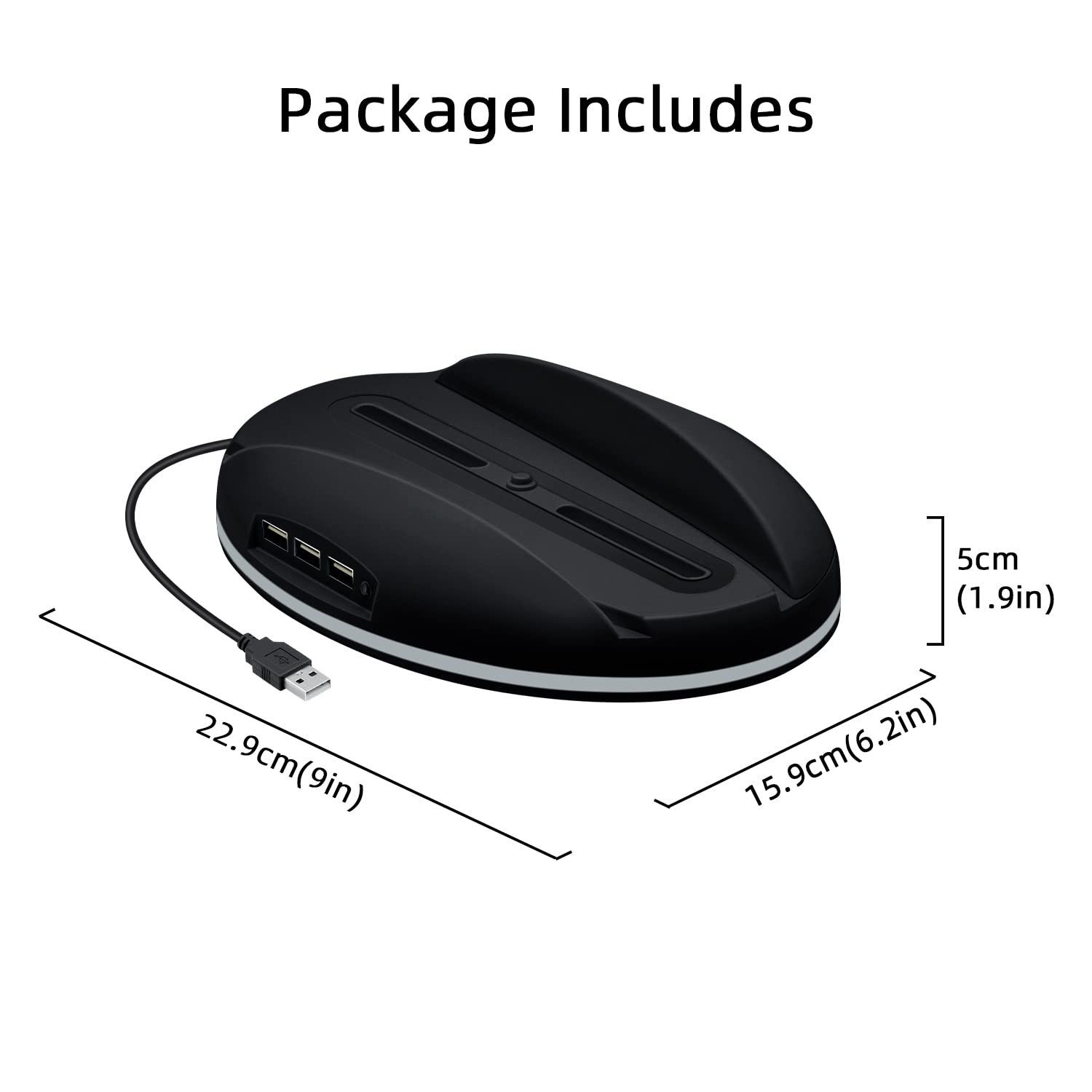 Mcbazel PS5 Standfuß RGB Vertikale Ständer Halterung mit USB2.0 Hub Ladeanschlüssen Kompatibel mit PS5 UHD & Digital Edition Konsolen - Schwarz (Nicht für PS5 Slim/Pro)