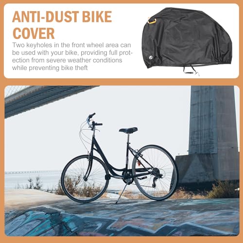 Funda para bicicleta negra resistente con hebilla y bolsa Oxford 210D 7