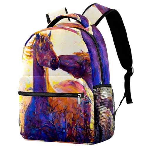 Sac à dos d'école multicolore et sac de voyage décontracté 29.4x20x40cm pour ado