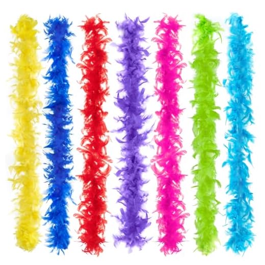 Boas Plumas para Manualidades, Suministros de Fiesta para niñas, Disfraz, 7 Unidades