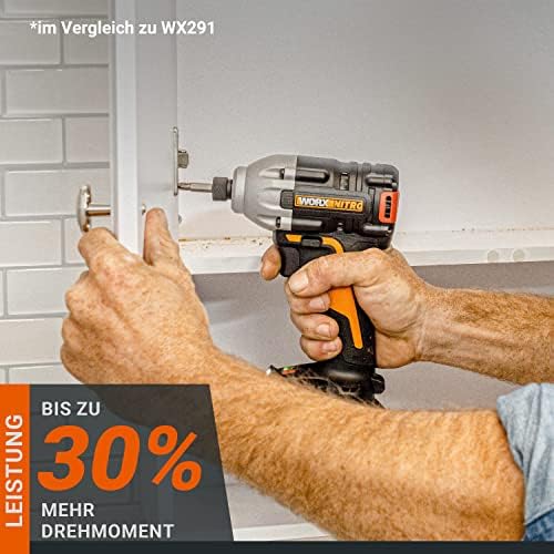 WORX WX261.9 Akumulatorowa Wkrętarka Udarowa 20 V, Wydajna, Bezszczotkowa Wkrętarka Akumulatorowa do Wkręcania, bez Akumulatora i Ładowarki