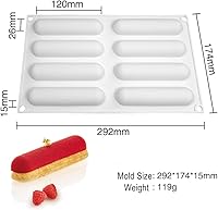 Vista 2 de Molde ovalado de silicona para galletas, moldes de silicona antiadherentes, moldes de chocolate para chocolate, cupcakes, dulces, pudín de mini