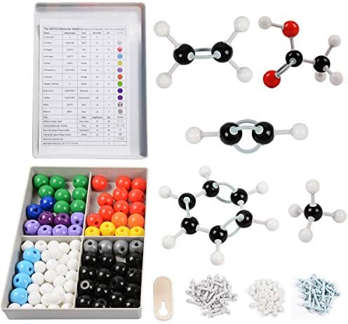 Yuntec Organic Chemistry Model Kit (239 Pieces), Molecular Model Kit with 86 Atoms & 153 Bonds Chemistry Set Model Kits Pack Atom Models for Teachers Students Science and Chemistry Class with Remover