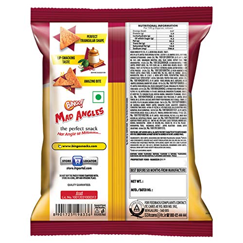 Image of Bingo Mad Angles Namkeen - Achaari Masti, 72.5 g