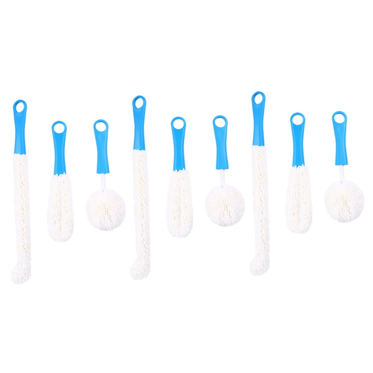 Brosse à bouteille flexible Healvian éponge ménager pour lavage de carafe en 9 pièces