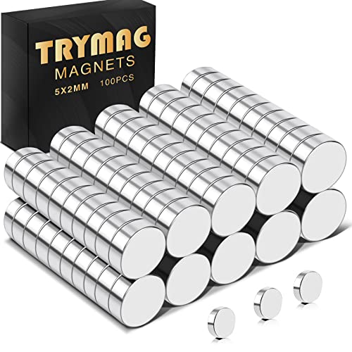 TRYMAG 100 imanes redondos pequeños para refrigerador, mini imanes de neodimio para nevera, pizarra, cartelera, imanes de oficina Cover