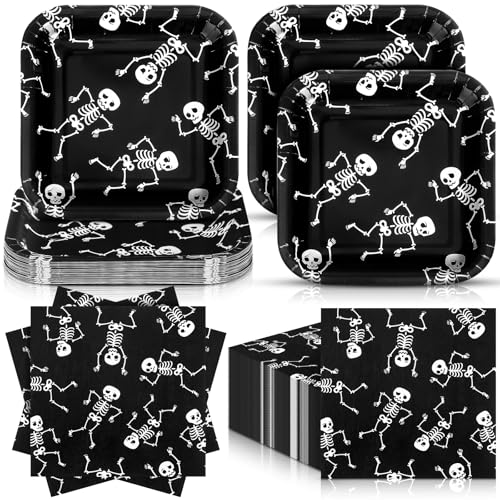 Zhehao 72 Pcs Halloween Paper Plates and Napkins Set Serve 36