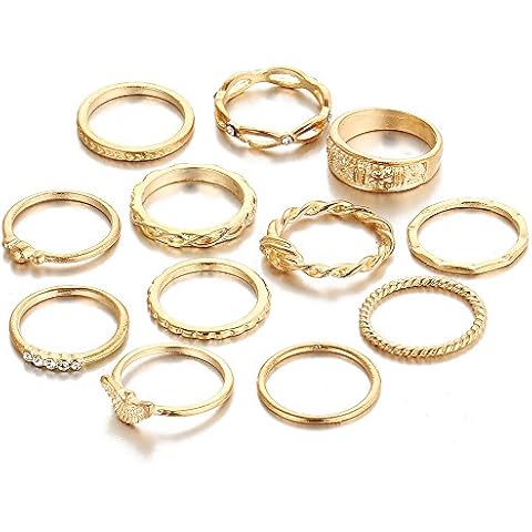 KENYG 12 PCS Women Fashion Joint Rings Set Wedding Party Birthday Accessories Jewelry Cover